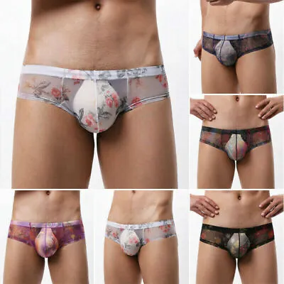 £3.79 • Buy Sexy Men Sheer Mesh Underwear Bikini Briefs See Through Pouch Thong Underpants