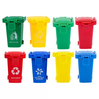 8PCS Mini Sorting Games Trash Can Waste Can Garbage Bucket Decor Rubbish Bin • $11.46