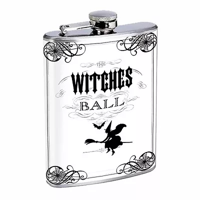 Vintage Witchcraft Witch D5 Flask 8oz Stainless Steel Hip Drinking Whiskey B&W • $14.95
