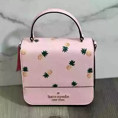 Kate Spade Staci Square Pineapple Print Crossbody Bag Pink Multi K7629 NEW • $99