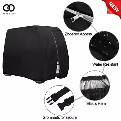 FOR EZGO Club Car YAMAHA Waterproof Golf Cart Black Storage Cover 4 Passenger • $33.48