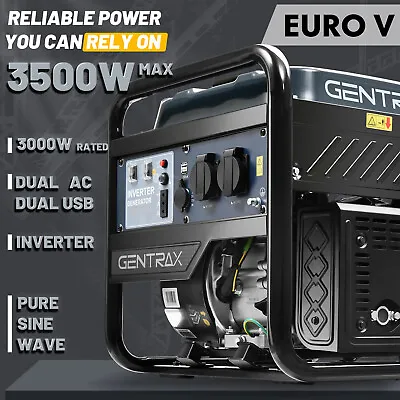 GenTrax Inverter Generator 3.5KW Max 3.0KW Rated Digital Silent Camping Petrol • $579