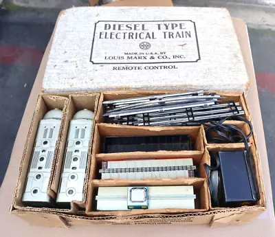 VINTAGE LOUIS MARX CO. DIESEL TYPE ELECTRIC TRAIN SET #9554 W/ ORIGINAL BOX • $125