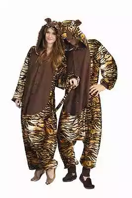 $59.95 • Buy Tiger Adult King Of Jungle Safari Zoo Animal Mens Jumpsuit Pajamas Costume 40074