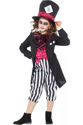 Girls Black Hatter Fancy Dress Costume • £13.59