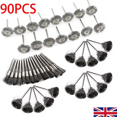 90Pcs Wire Bowl Mix Brush Set For Dremel Rotary Tool Accessories • £13.99