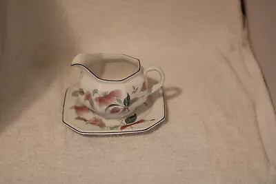 Mikasa Continental F3003 Silk Flowers 2 Piece Gravy Boat • $18