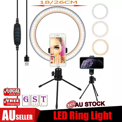 7 /10  Dimmable Diva LED Ring Light Tripod Stand Selfie Circle Lamp Phone Livep • $17.38