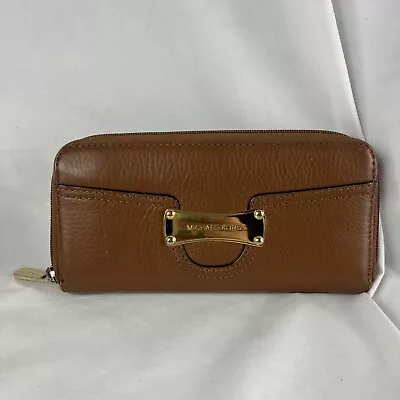 Michael Kors Saratoga Continental Wallet Clutch Zip Around Color Luggage • $24.95