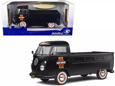 1/18 Solido Harley Davidson 1950 Volkswagen T1 Pickup & Surfboard Black S1806704 • $54.95