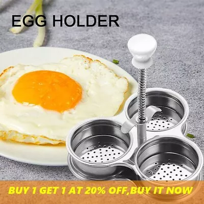 Perfect Maker 3 Compartments Egg Poacher Pan Stainless Steel Poached Egg Cooker • £7.55