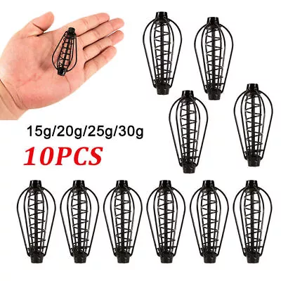 10X Fishing Method Carp Fishing Feeder Lead Sinker Rig Bait Feeder Cage US • $14.71