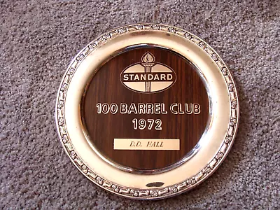 VINTAGE STANDARD OIL ADVERTISING SALES AWARD SIGN GAS STATION Silverplate Tray • $39.95