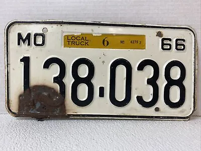 1966 Missouri Truck License Plate 138-038 Collectible Weld On Back • $35.99