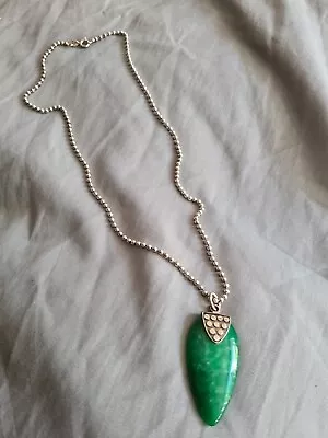 Vintage Silver 925 Jade Statement Pendant • $19.60