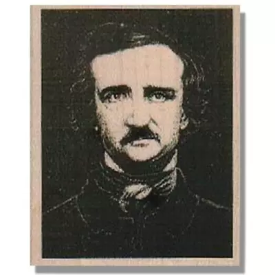 NEW Mounted Rubber Stamp EDGAR ALLAN POE Raven Poetry Halloween Man Crow • $10.98