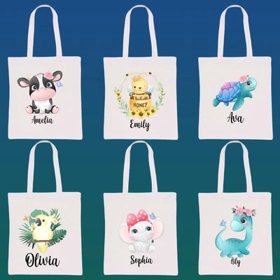 £6.99 • Buy Personalised Tote Bag Animal Print Shopping Bag Womens Printed Mum Gift #A #P1#2