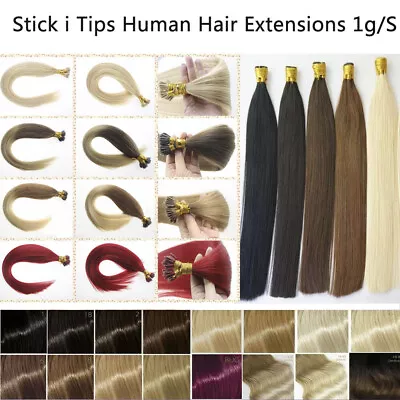 Pre Bonded Keratin Fusion Stick I Tip Hair Extensions Double Drawn Human Hair 1g • $51.84