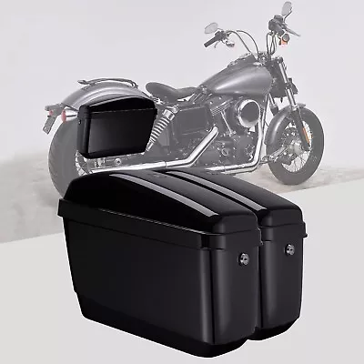 Universal Hard Bags Motorcycle Saddlebags Luggage Bag For Softail Shadow Suzuki • $89.94