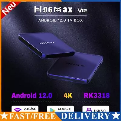 H96 Max V12 Android TV Set Top Box Media Player Receiver Free Internet Searching • £30.83