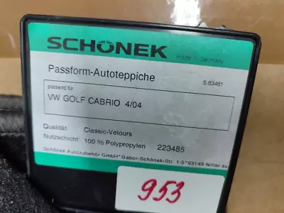 New Schonek Floor Mats Set Textil 4pcs VW GOLF V CABRIO 2004-  Made In Germany • $35