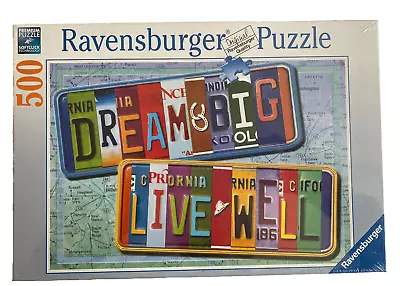 New A LICENSE TO LIFE Kate Ward Thacker 500 Pc Ravensburger License Plate SEALED • $22