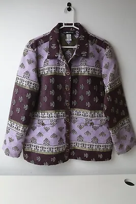 Sag Harbor Women's Size 16 Purple Rayon / Poly Tapestry Jacket Coat Button • $17.50