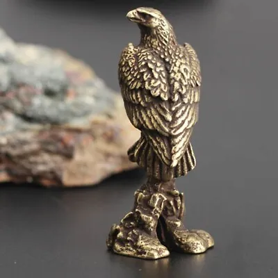 Display Bird Eagle Ornament Statue Sculpture Copper Miniatures Figurines Desk • £5.17