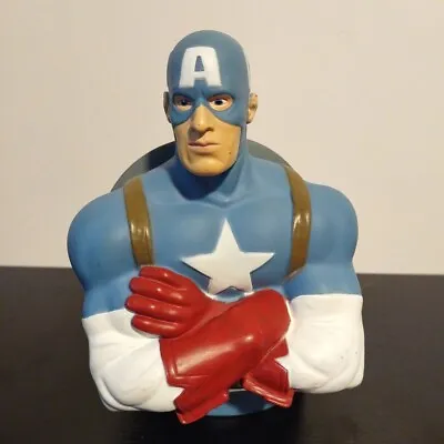 Marvel Comics Captain America Avengers Bust Coin Piggy Bank 6.25  Plastic Save • $9.99