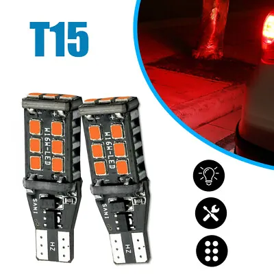 T15 912 921 Red Light Flash Strobe Car LED High Mount Stop 3RD Brake Light Bulbs • $5.19