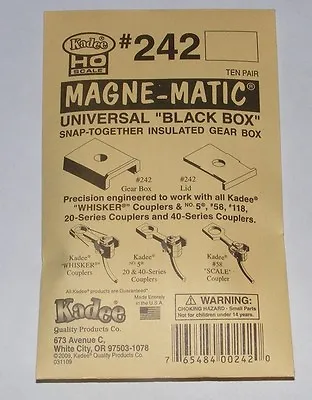 Kadee HO Scale # 242 ~ Universal  Black Box  Insulated Gear Box X 10 Pair ~ New • $4.25