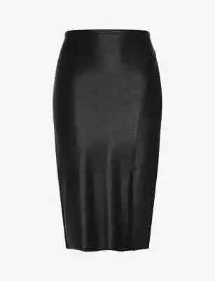 NEW Commando Faux Leather Side Slit Midi Skirt In Black - Size M #1357 • $69.99