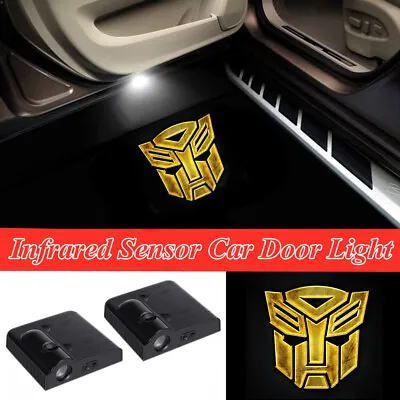 2Pcs Yellow Transformers Autobot Logo Car Door Laser Projector Shadow Lights • $18.99