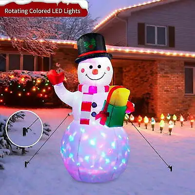 5ft Christmas Inflatables Snowman Outdoor Yard Rotating LED Blow Up Xmas Decor • $34.95