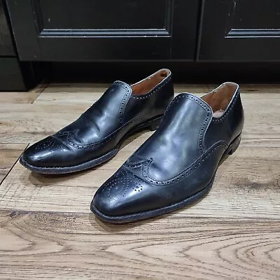 Joseph Cheaney Chester Black Leather Wingtip Brogue Loafers Shoes • 9.5 • £40