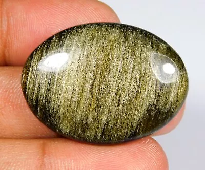 100% Natural Silver Obsidian Cabochon Hand-polished Loose Gemstone 41.ct Uz=290 • $11.42