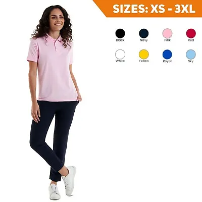 Ladies Polo Shirt Heavy Work Jersey T Shirts Short Sleeve UNEEK Unixes Top • £10.99