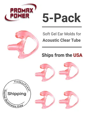 5x Soft Gel Ear Molds For 2-Way Radio Acoustic Tube Earpieces (Large / Right) • $13.99