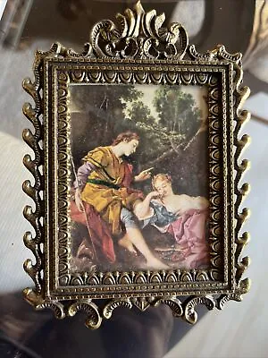 VTG Victorian Italian Picture & Frame Made In Italy Fits 2.75” X 3.5” Picture • $19.50