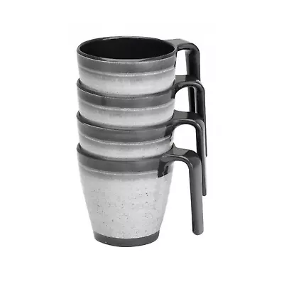 £12.99 • Buy Flamefield Granite Grey Melamine Mugs