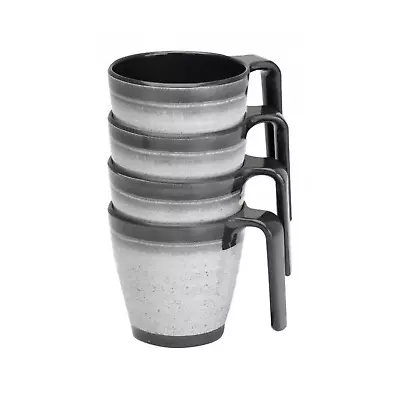 Flamefield Granite Grey Melamine Mugs • £12.99