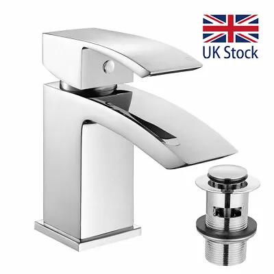 £24.59 • Buy  Cloakroom Chrome Luxury Bathroom Modern Basin Sink Mono Mixer Tap Brass Faucet 