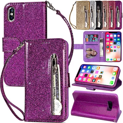 Luxury Case For IPhone 15 14 13 12 11 Pro Max X XR Zip Leather Wallet Flip Cover • $12.95