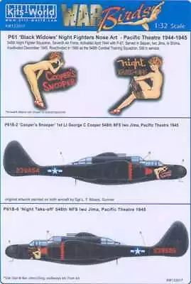Kits World Decals 1/32 NORTHROP P-61 BLACK WIDOW Pacific Theater • $12.99