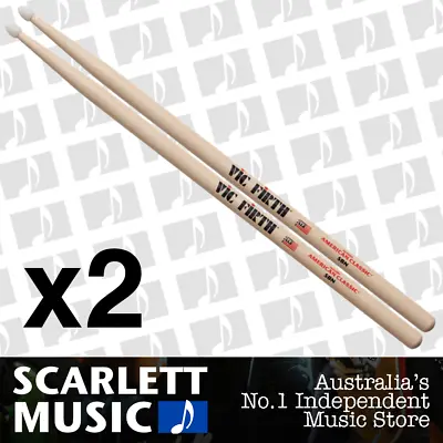 $45.40 • Buy 2x Vic Firth American Classic 5BN Nylon Tip Drumsticks ( 5B / 5-B Drum Sticks )