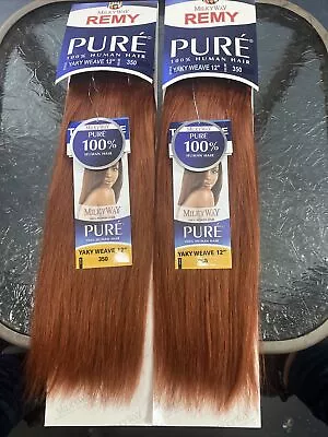 Milky Way PURE Human Hair Weave 2-packs Extension Yaky_12 _#350 • $80