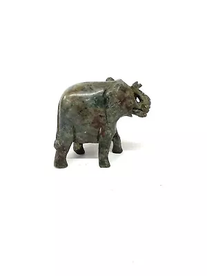 Vintage Hand Carved Natural Stone Marble Elephant Figurine • $10