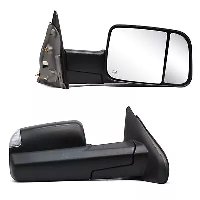 New Pair Towing Mirrors For 2004 Dodge Ram 3500 Pickup Power Heated  Puddle Lamp • $139.32