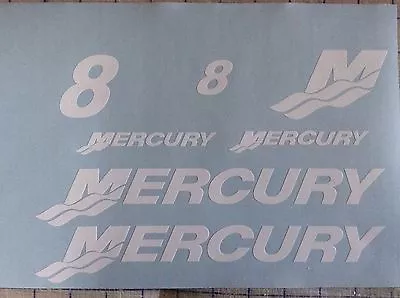 8 Hp Mercury Outboard Decal Set - Boat Motor Replacement Decals • $15.95