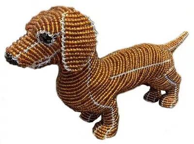 Dachshund Sausage Dog Model Figure ~ Hand Crafted Beaded Ornament Gift~ BEADWORX • £21.99